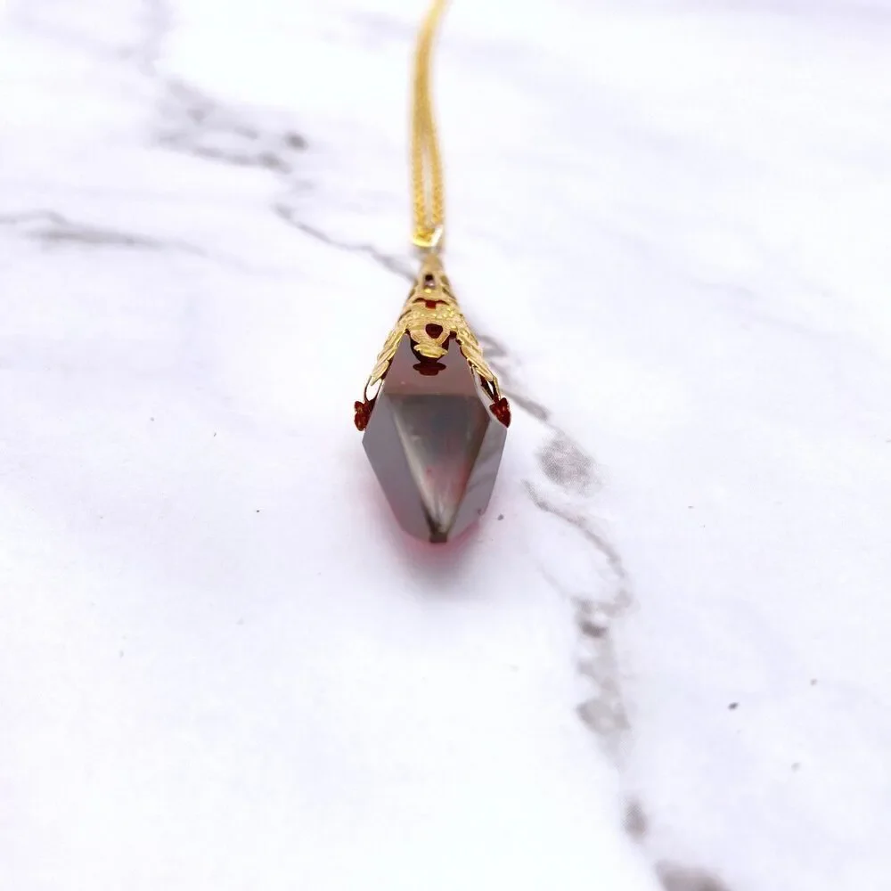 Blood Red Pendulum Necklace - Picture 7 of 11